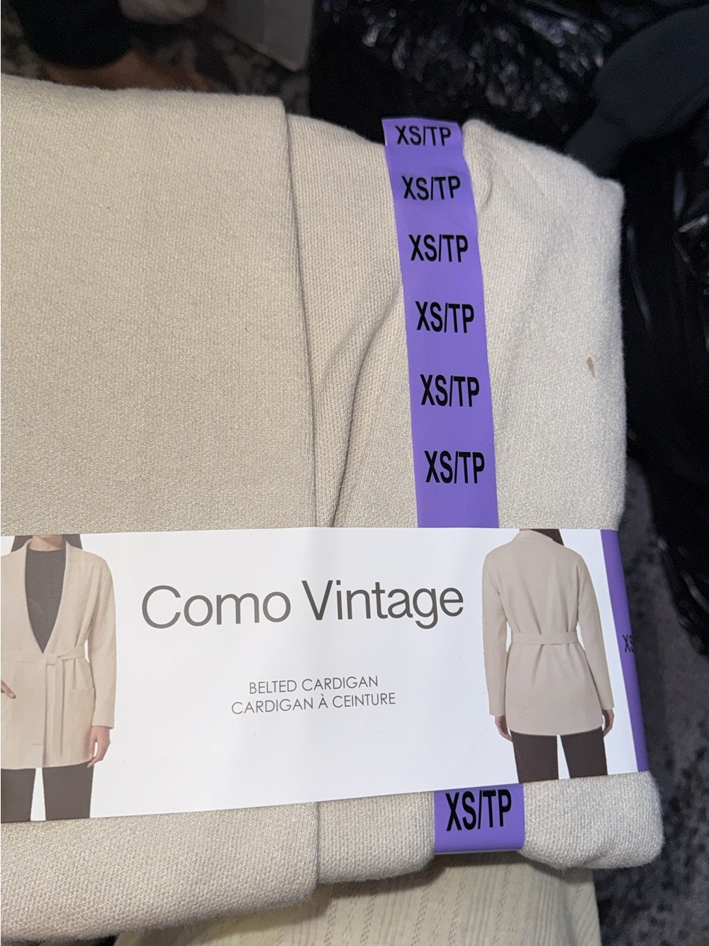 Como Vintage Cream Belted Knit Cardigan